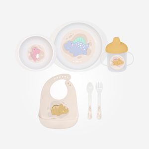 Saro 6 pcs Feeding set- Pink & yellow