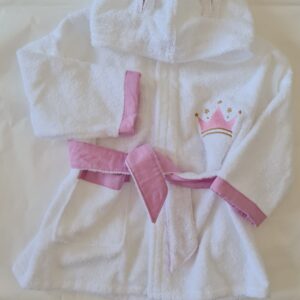 Bunny Bathrobe- Pink crown- 0-2 years