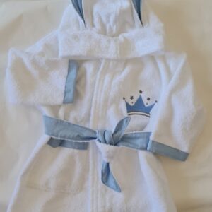Bunny Bathrobe- Blue crown- 0-2 years